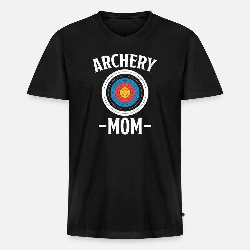 Bogenschießen Spruch Mutter Bogenschießen Geschenk - Männer Premium Bio T-Shirt mit V-Ausschnitt - Schwarz