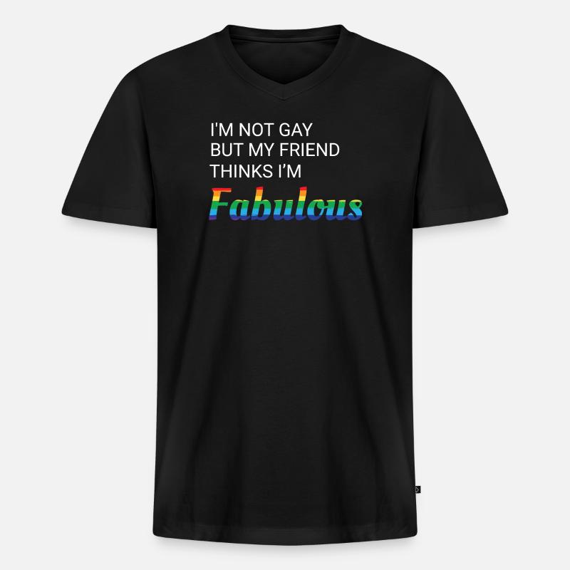 Freundschaft Stolz Regenbogen Design - Männer Premium Bio T-Shirt mit V-Ausschnitt - Schwarz