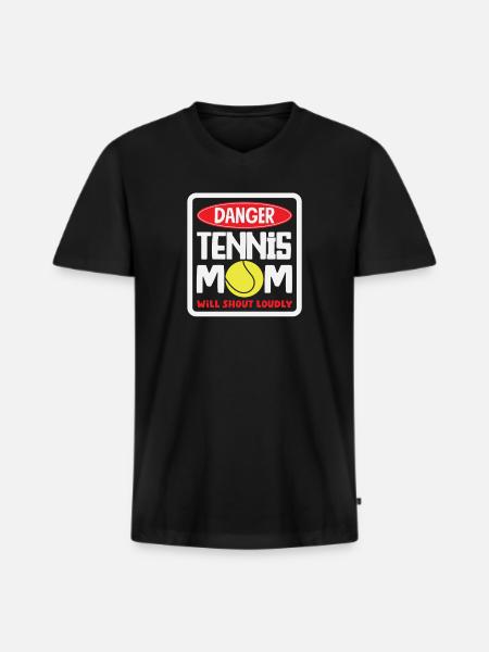 Danger Tennis Mom Player Loud - Men's Premium Organic T-shirt with V-neck - black