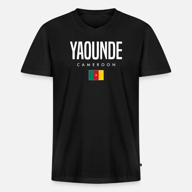 Yaounde Kamerun Kameruner - Männer Premium Bio T-Shirt mit V-Ausschnitt - Schwarz