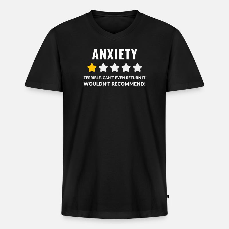 Ausdrucksstarkes Angstbewusstseinsdesign - Männer Premium Bio T-Shirt mit V-Ausschnitt - Schwarz
