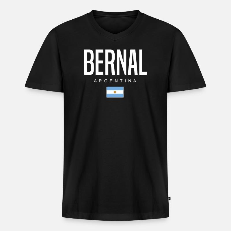 Bernal Argentinien Argentinier - Männer Premium Bio T-Shirt mit V-Ausschnitt - Schwarz