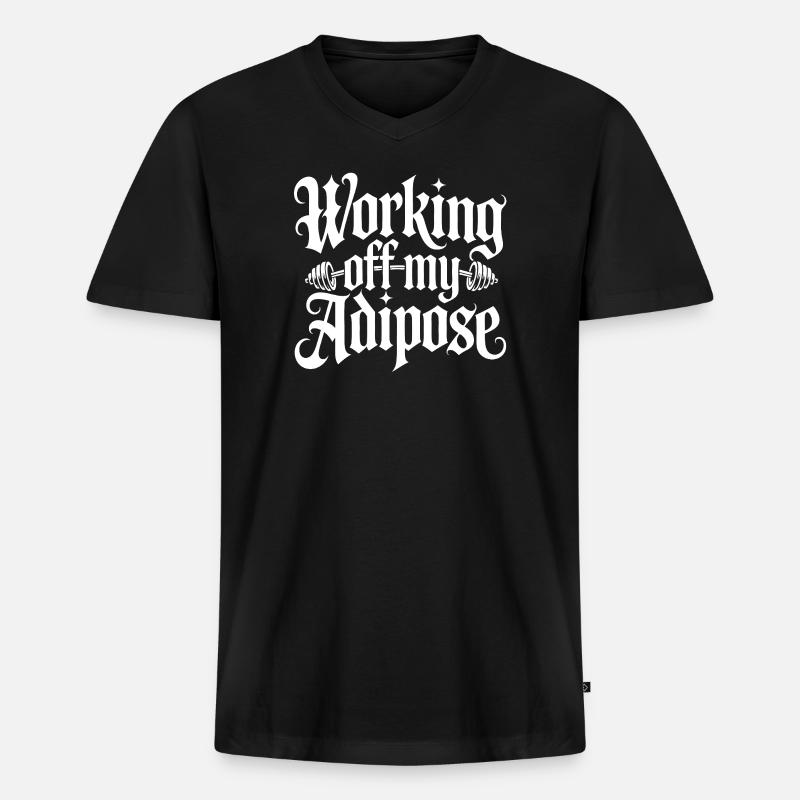 Motivierendes Workout Design - Männer Premium Bio T-Shirt mit V-Ausschnitt - Schwarz