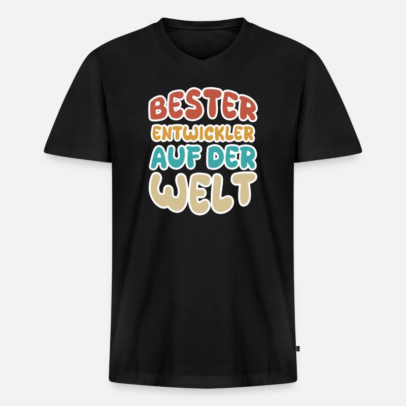 Berufung Entwickler - Männer Premium Bio T-Shirt mit V-Ausschnitt - Schwarz