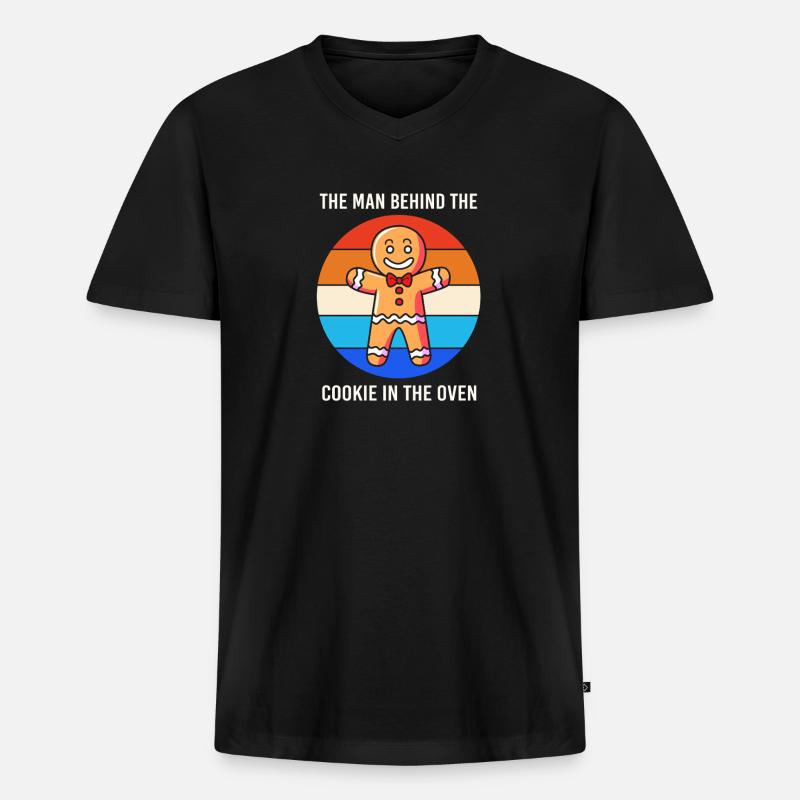 Werdende Väter Werdender Papa - Männer Premium Bio T-Shirt mit V-Ausschnitt - Schwarz