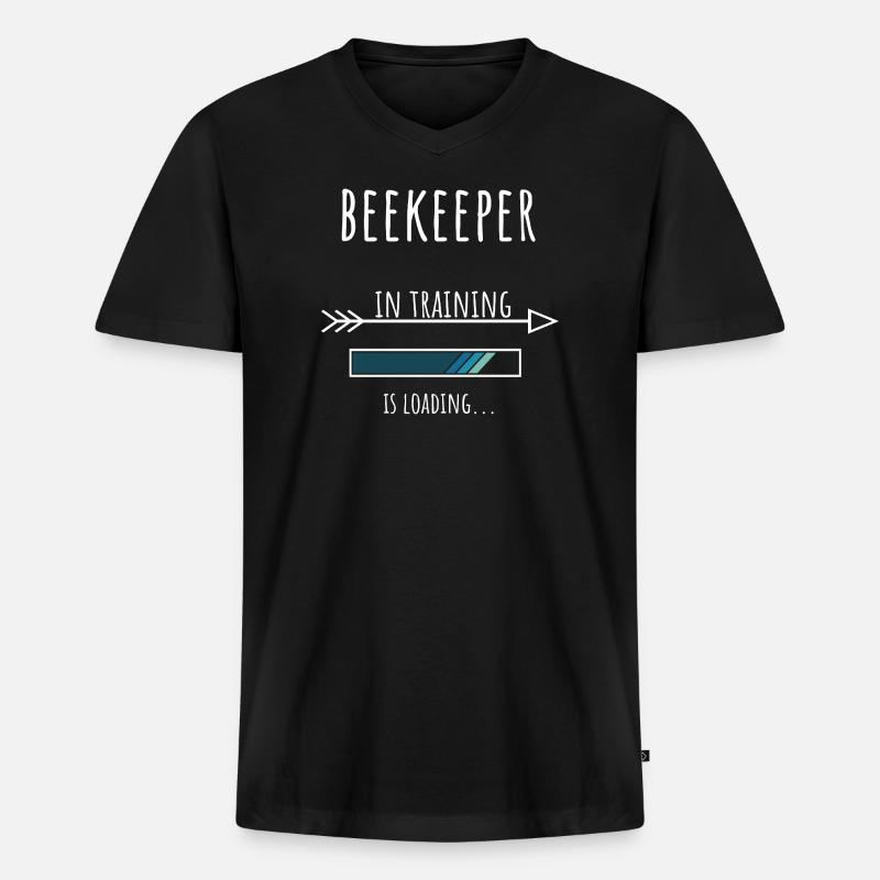 Beekeeper Geschenk Beruf Ausbildung Imker - Männer Premium Bio T-Shirt mit V-Ausschnitt - Schwarz