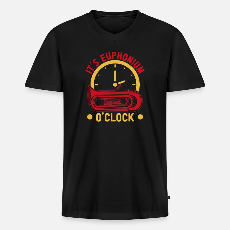 Euphonium It´s O´Clock Baritone Marching Band - Männer Premium Bio T-Shirt mit V-Ausschnitt - Schwarz