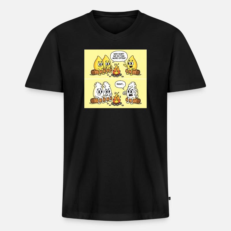 Popcorn Gag – Campfire Fun Gone Wrong - Männer Premium Bio T-Shirt mit V-Ausschnitt - Schwarz
