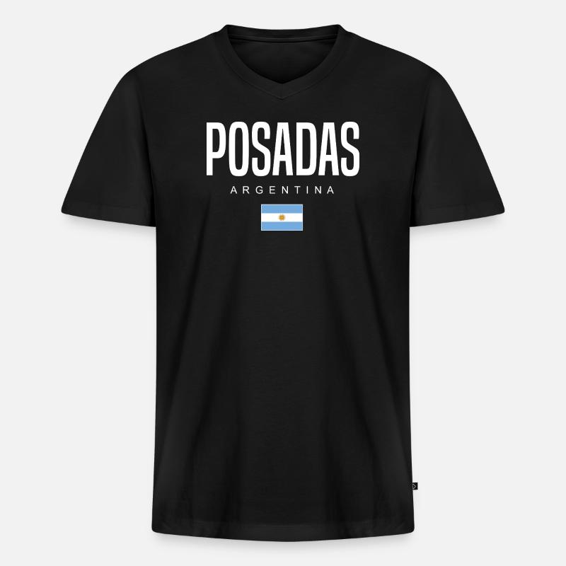 Posadas Argentinien Argentinier - Männer Premium Bio T-Shirt mit V-Ausschnitt - Schwarz