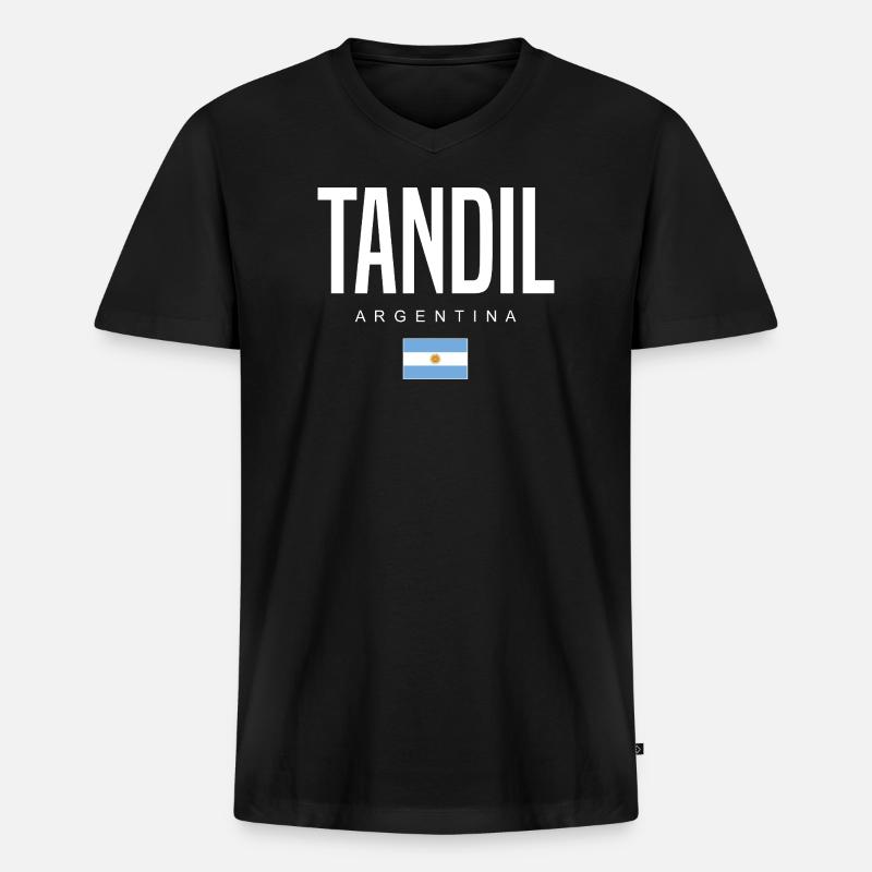 Tandil Argentinien Argentinier - Männer Premium Bio T-Shirt mit V-Ausschnitt - Schwarz