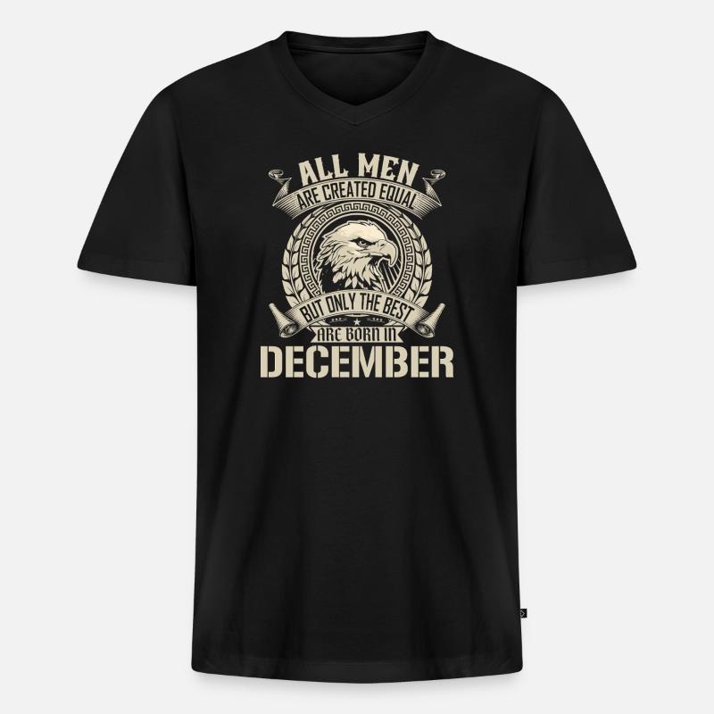 Dezember Eagle Unity Design - Männer Premium Bio T-Shirt mit V-Ausschnitt - Schwarz