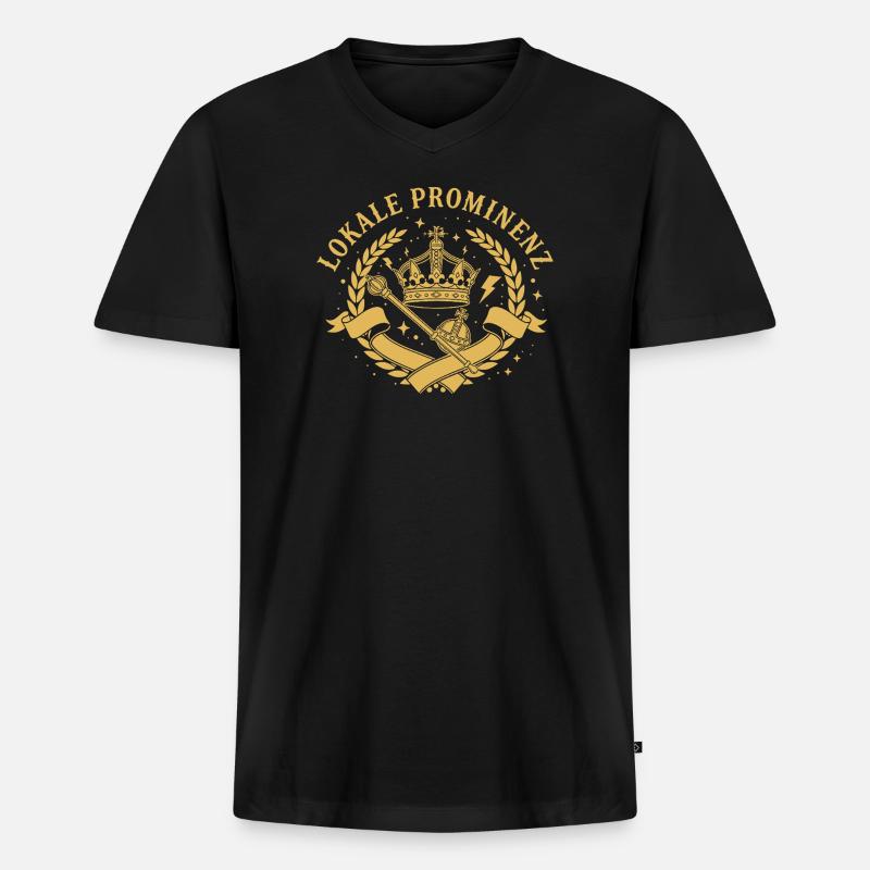 Lokale Prominenz - Männer Premium Bio T-Shirt mit V-Ausschnitt - Schwarz