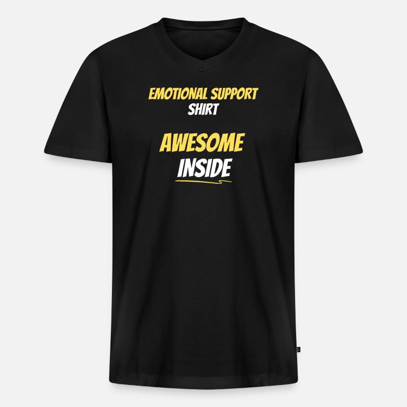 Emotionale Unterstützung Awesome Inside - Männer Premium Bio T-Shirt mit V-Ausschnitt - Schwarz