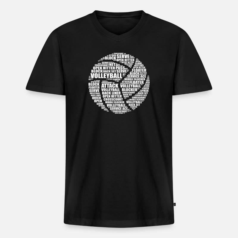 Volleyball Wort Kunst Geschenk - Männer Premium Bio T-Shirt mit V-Ausschnitt - Schwarz