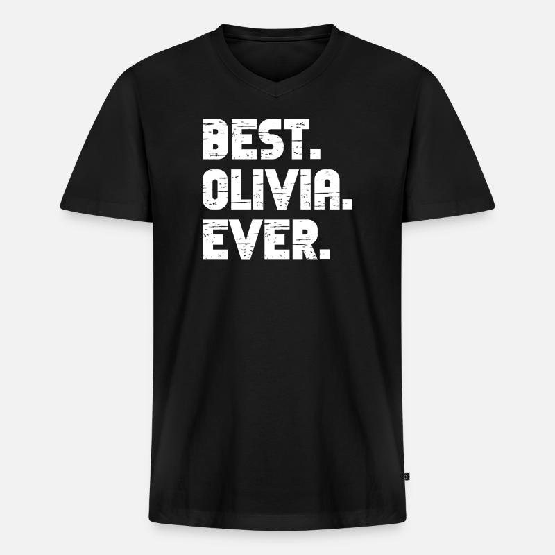 Best Olivia Ever Geschenk Spruch - Männer Premium Bio T-Shirt mit V-Ausschnitt - Schwarz