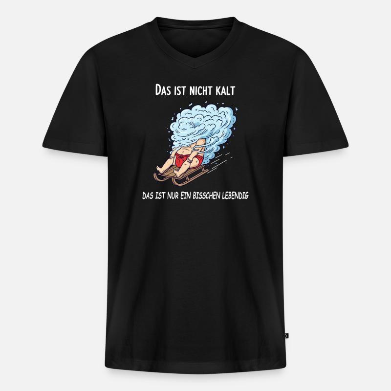 Ein bisschen lebendig - Männer Premium Bio T-Shirt mit V-Ausschnitt - Schwarz