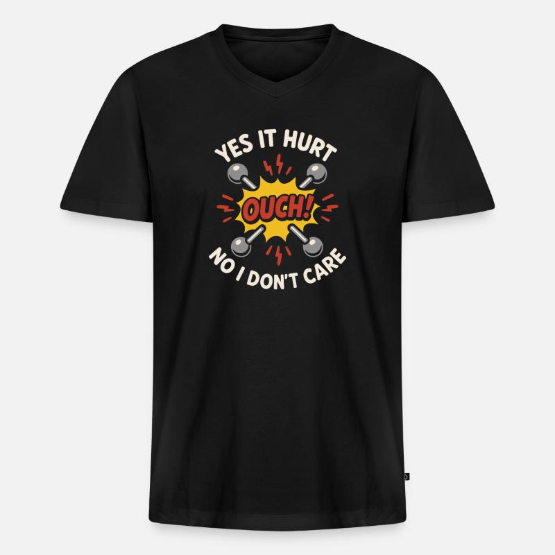 Piercing Addict Body Mod Enthusiast - Männer Premium Bio T-Shirt mit V-Ausschnitt - Schwarz