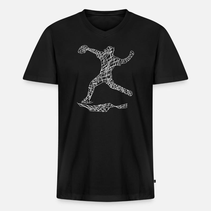 Baseball - Männer Premium Bio T-Shirt mit V-Ausschnitt - Schwarz