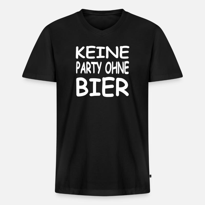 Bier - Männer Premium Bio T-Shirt mit V-Ausschnitt - Schwarz