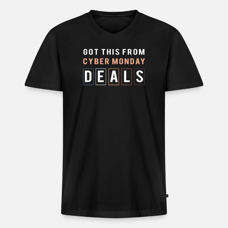 Cyber Monday Kaufrausch - Männer Premium Bio T-Shirt mit V-Ausschnitt - Schwarz