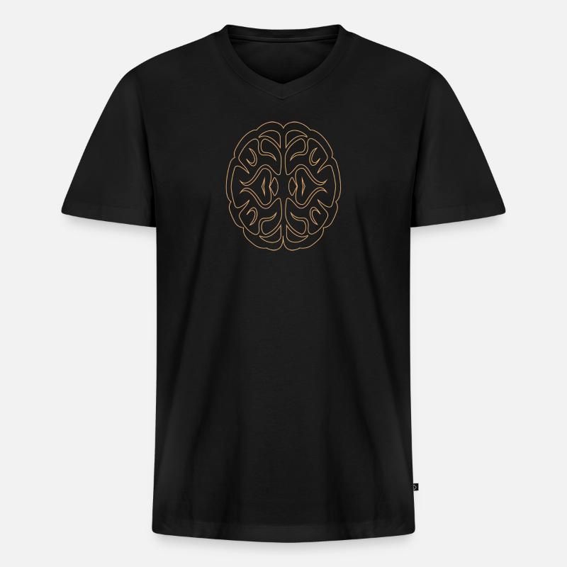 Brain01 - Männer Premium Bio T-Shirt mit V-Ausschnitt - Schwarz