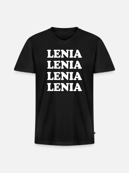 Lenia as a name - Men's Premium Organic T-shirt with V-neck - black