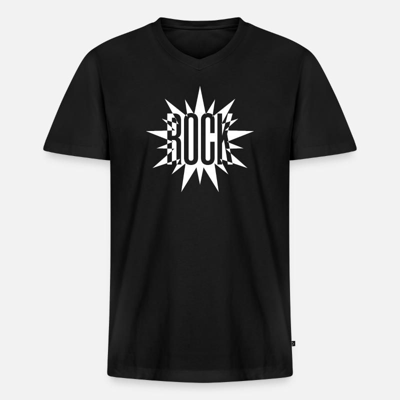 Felsausbruch-Emblem - Männer Premium Bio T-Shirt mit V-Ausschnitt - Schwarz