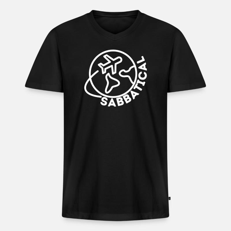 Sabbatical - Männer Premium Bio T-Shirt mit V-Ausschnitt - Schwarz