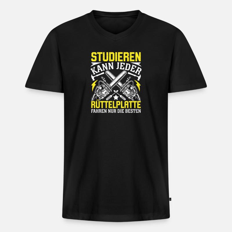 Studieren Kann Jeder  - Männer Premium Bio T-Shirt mit V-Ausschnitt - Schwarz