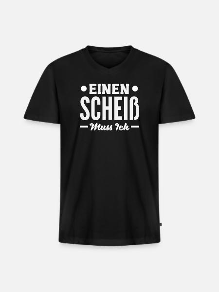 N Scheiß muss ich – Mittelfinger - Männer Premium Bio T-Shirt mit V-Ausschnitt - Schwarz