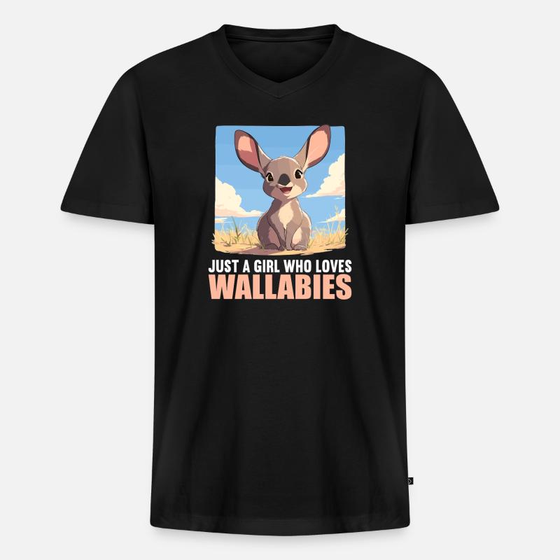 Wallabys Wallaby - Männer Premium Bio T-Shirt mit V-Ausschnitt - Schwarz