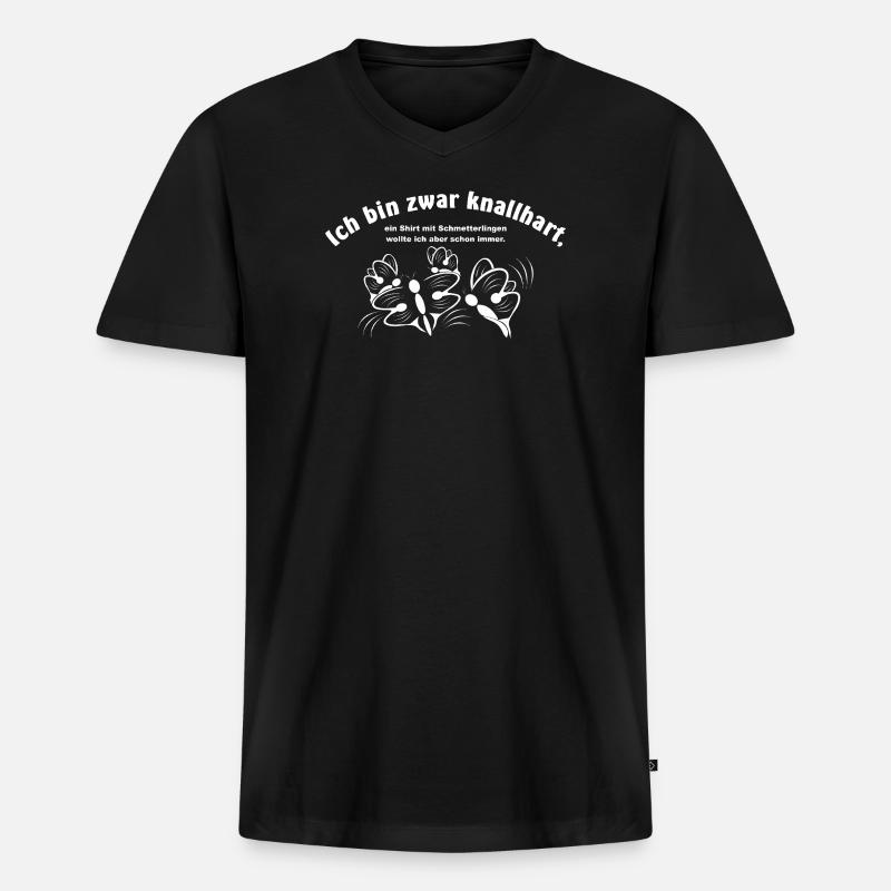 ich_bin_zwar_knallhart-2 - Männer Premium Bio T-Shirt mit V-Ausschnitt - Schwarz