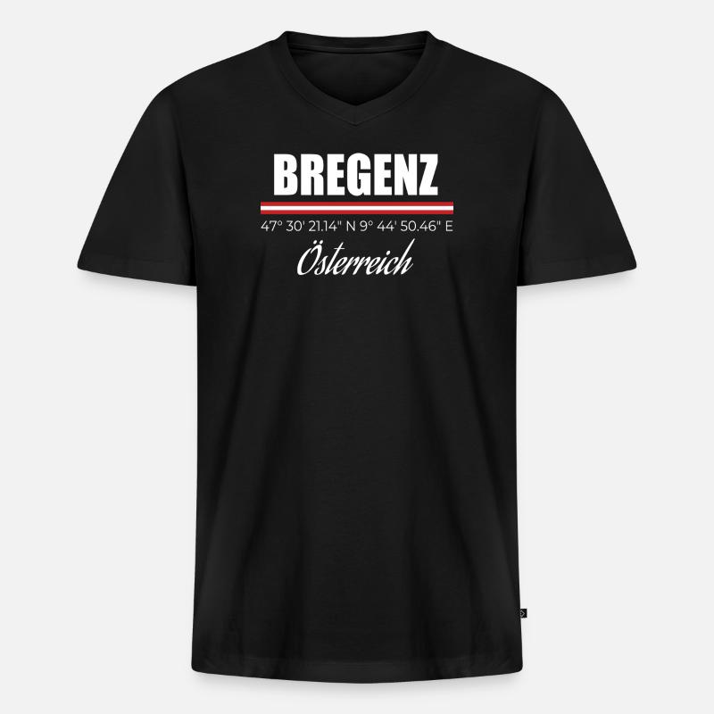 Bregenz - Männer Premium Bio T-Shirt mit V-Ausschnitt - Schwarz