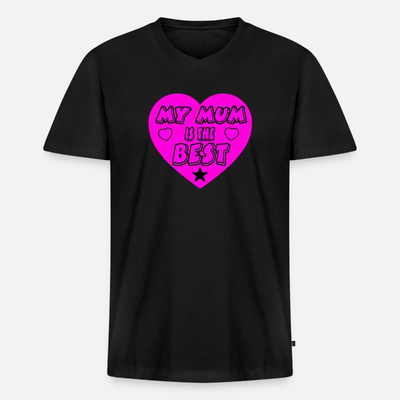 Mutter - Männer Premium Bio T-Shirt mit V-Ausschnitt - Schwarz