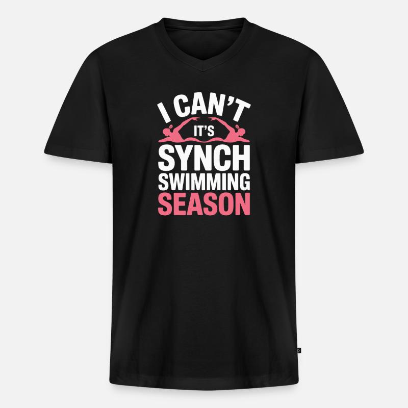 Synchronschwimmen Kunstschwimmen Wassersport - Männer Premium Bio T-Shirt mit V-Ausschnitt - Schwarz