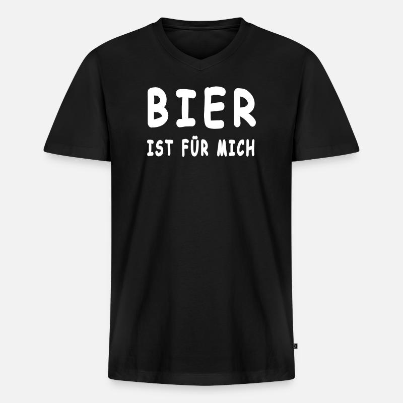 Bier - Männer Premium Bio T-Shirt mit V-Ausschnitt - Schwarz