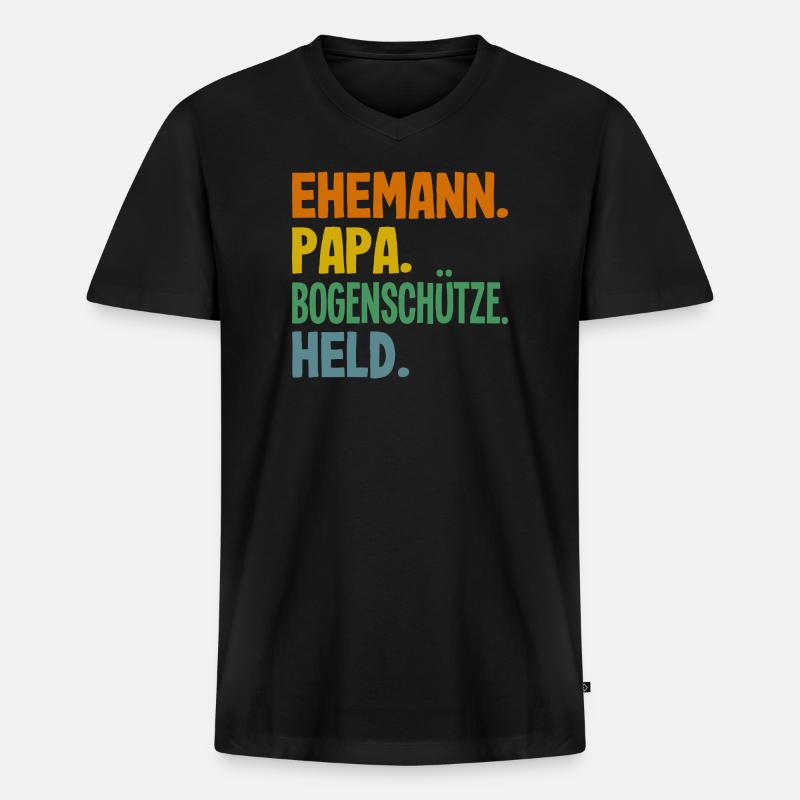 Bogenschießen Bogenschütze Geschenk - Männer Premium Bio T-Shirt mit V-Ausschnitt - Schwarz