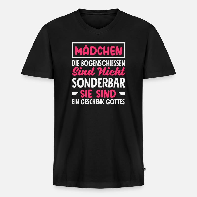 Bogenschießen Bogenschütze Geschenk - Männer Premium Bio T-Shirt mit V-Ausschnitt - Schwarz