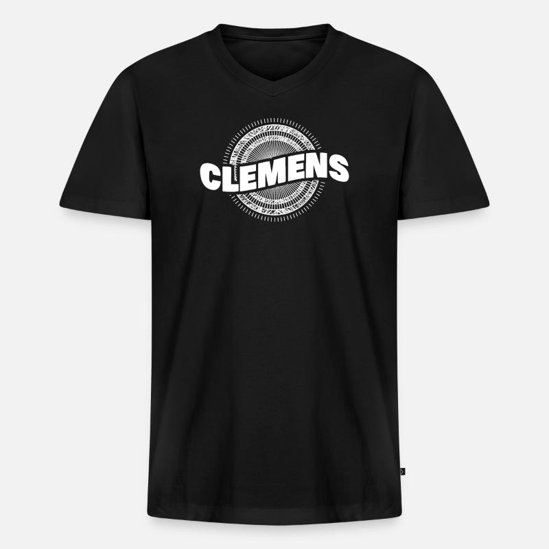 Clemens als Geschenkidee - Männer Premium Bio T-Shirt mit V-Ausschnitt - Schwarz