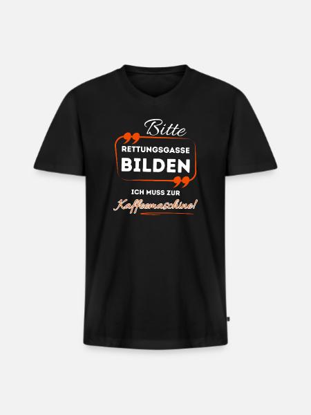Bitte Rettungsgasse bilden ...- Für Kaffeetrinker - Männer Premium Bio T-Shirt mit V-Ausschnitt - Schwarz