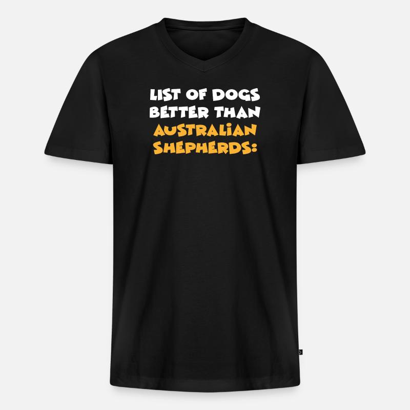 Australian Shepherd - Männer Premium Bio T-Shirt mit V-Ausschnitt - Schwarz