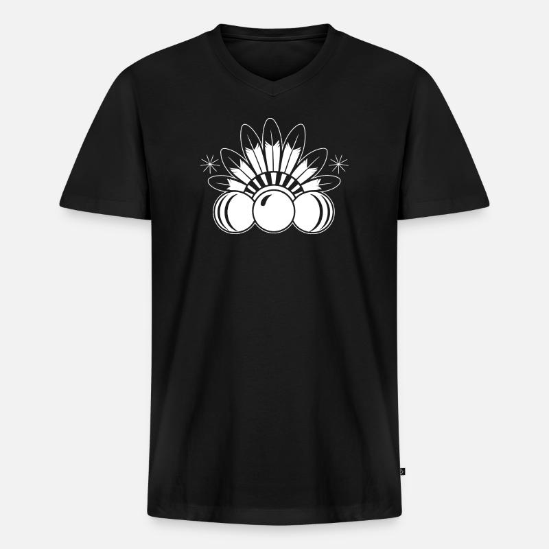 Bingo Player Indians Bingo - Männer Premium Bio T-Shirt mit V-Ausschnitt - Schwarz