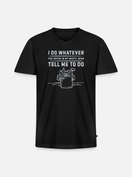 I_do_Anything_for_Wife_12 - Männer Premium Bio T-Shirt mit V-Ausschnitt - Schwarz
