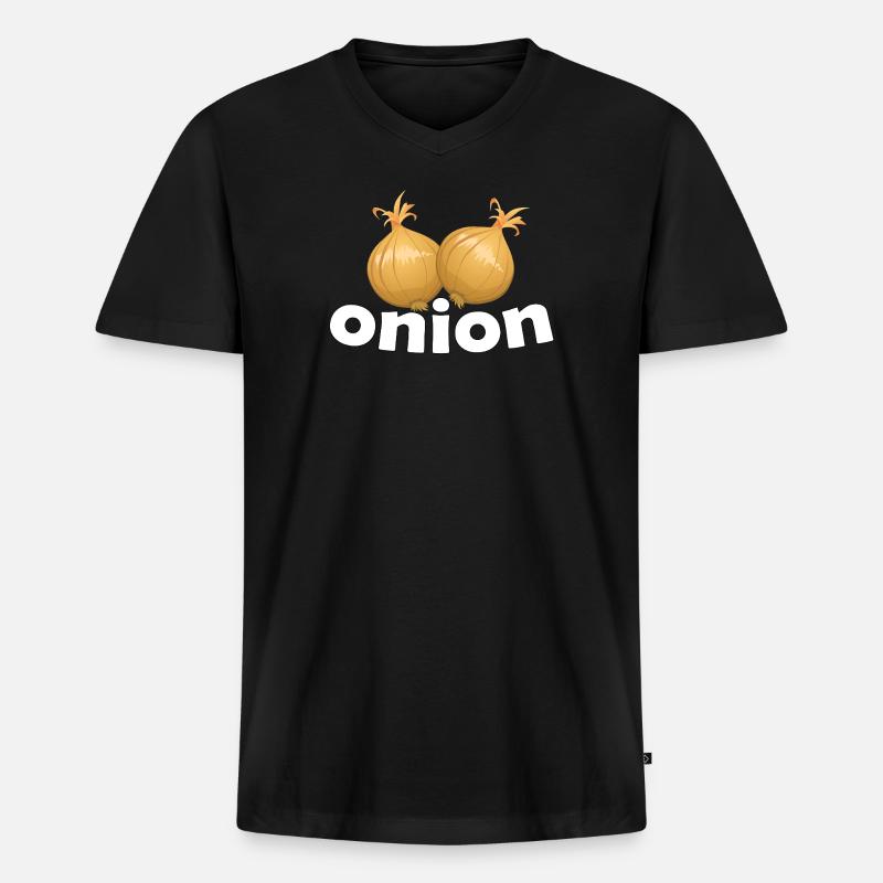 ONION - Männer Premium Bio T-Shirt mit V-Ausschnitt - Schwarz