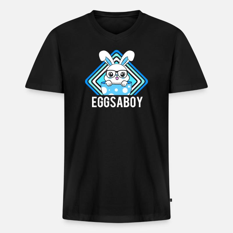 Gender Reveal Ostern Werdende Mutter - Männer Premium Bio T-Shirt mit V-Ausschnitt - Schwarz