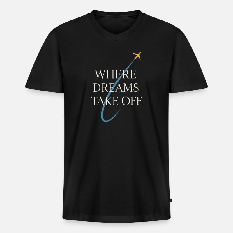 Fluglehrer Cfi Pilot Luftfahrtlehrer - Männer Premium Bio T-Shirt mit V-Ausschnitt - Schwarz