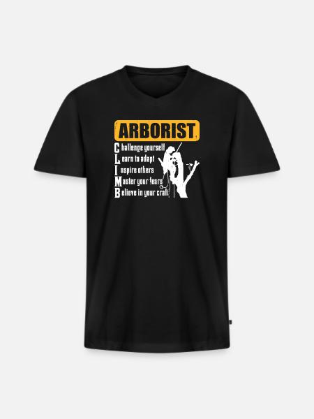 Baumpfleger Holzarbeiter Waldarbeiter Geschenk - Männer Premium Bio T-Shirt mit V-Ausschnitt - Schwarz