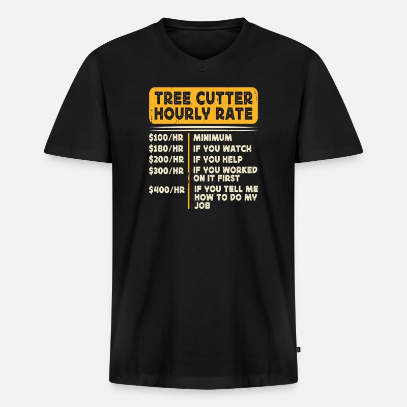 Baumpfleger Holzarbeiter Waldarbeiter Geschenk - Männer Premium Bio T-Shirt mit V-Ausschnitt - Schwarz