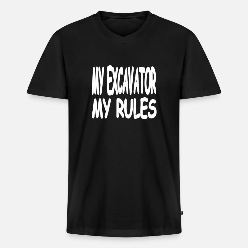 Bagger - Männer Premium Bio T-Shirt mit V-Ausschnitt - Schwarz