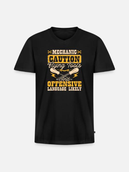 Car Mechanic Mechatronics Technician Screwdriver Gift - Men's Premium Organic T-shirt with V-neck - black